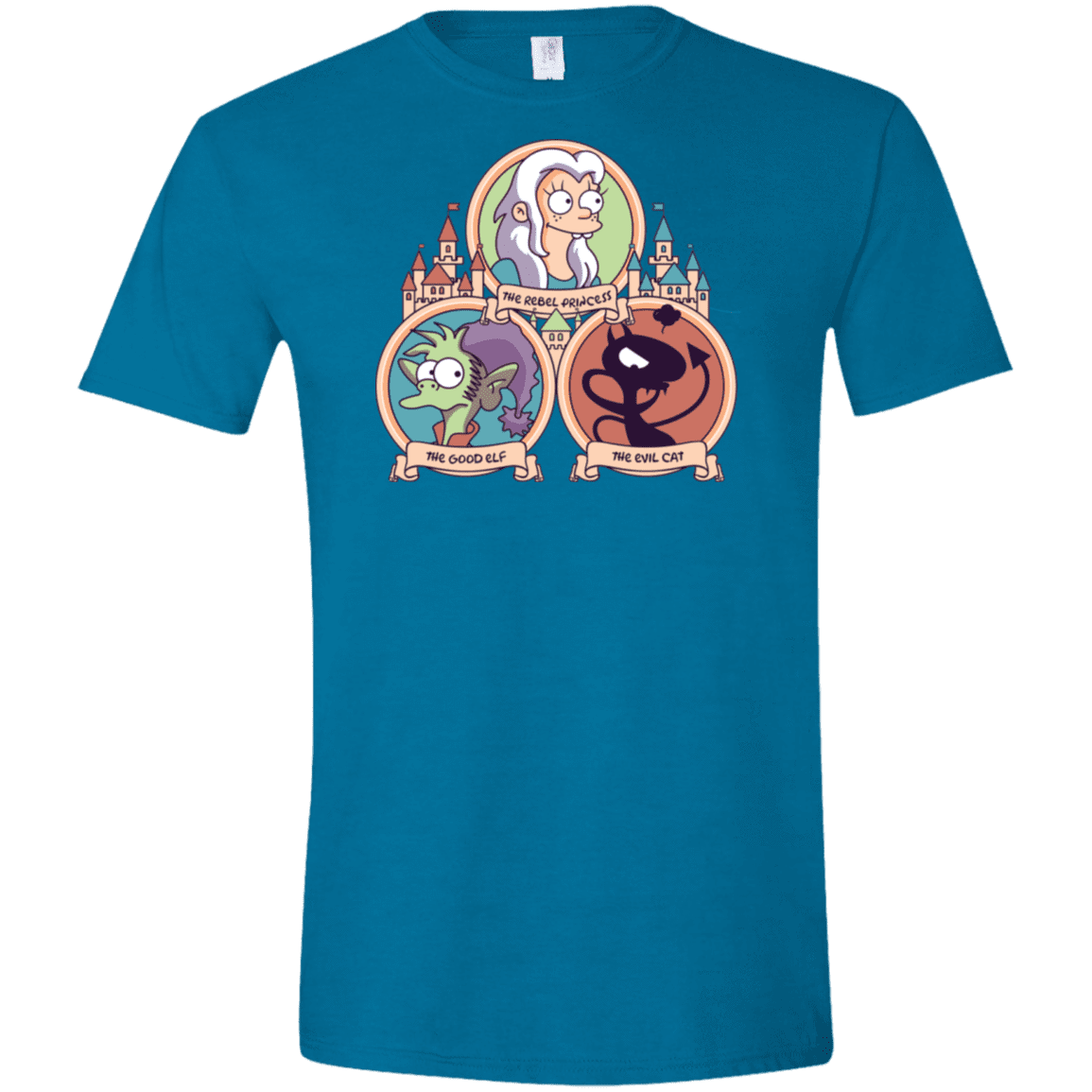 T-Shirts Antique Sapphire / S The Rebel, the Good and Evil Cat Men's Semi-Fitted Softstyle