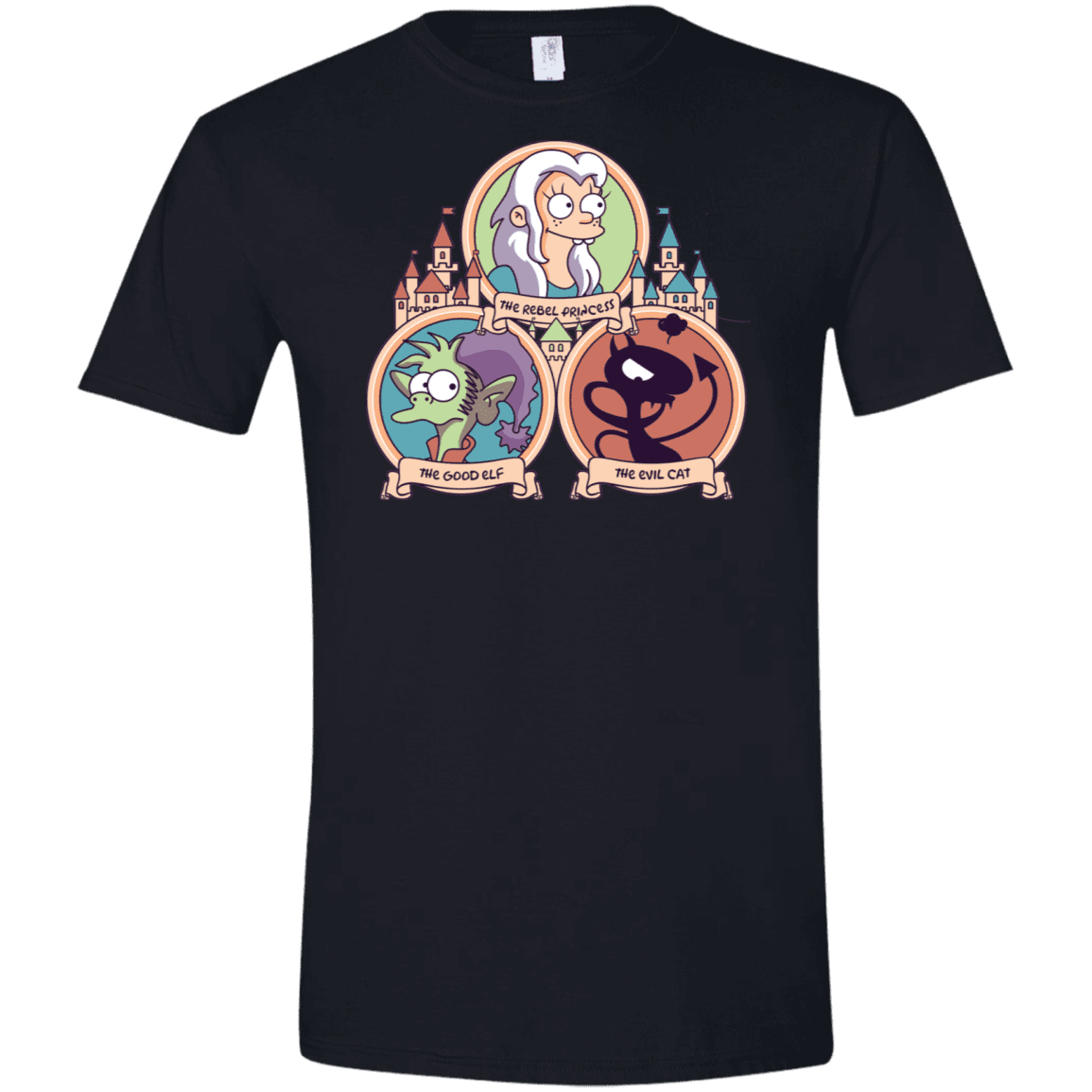 T-Shirts Black / X-Small The Rebel, the Good and Evil Cat Men's Semi-Fitted Softstyle