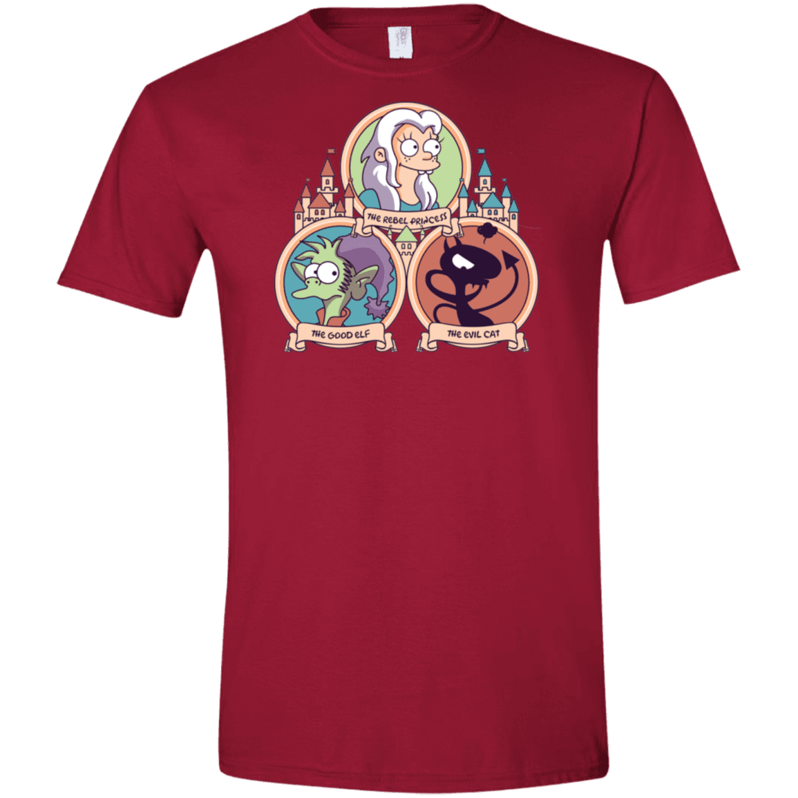 T-Shirts Cardinal Red / S The Rebel, the Good and Evil Cat Men's Semi-Fitted Softstyle