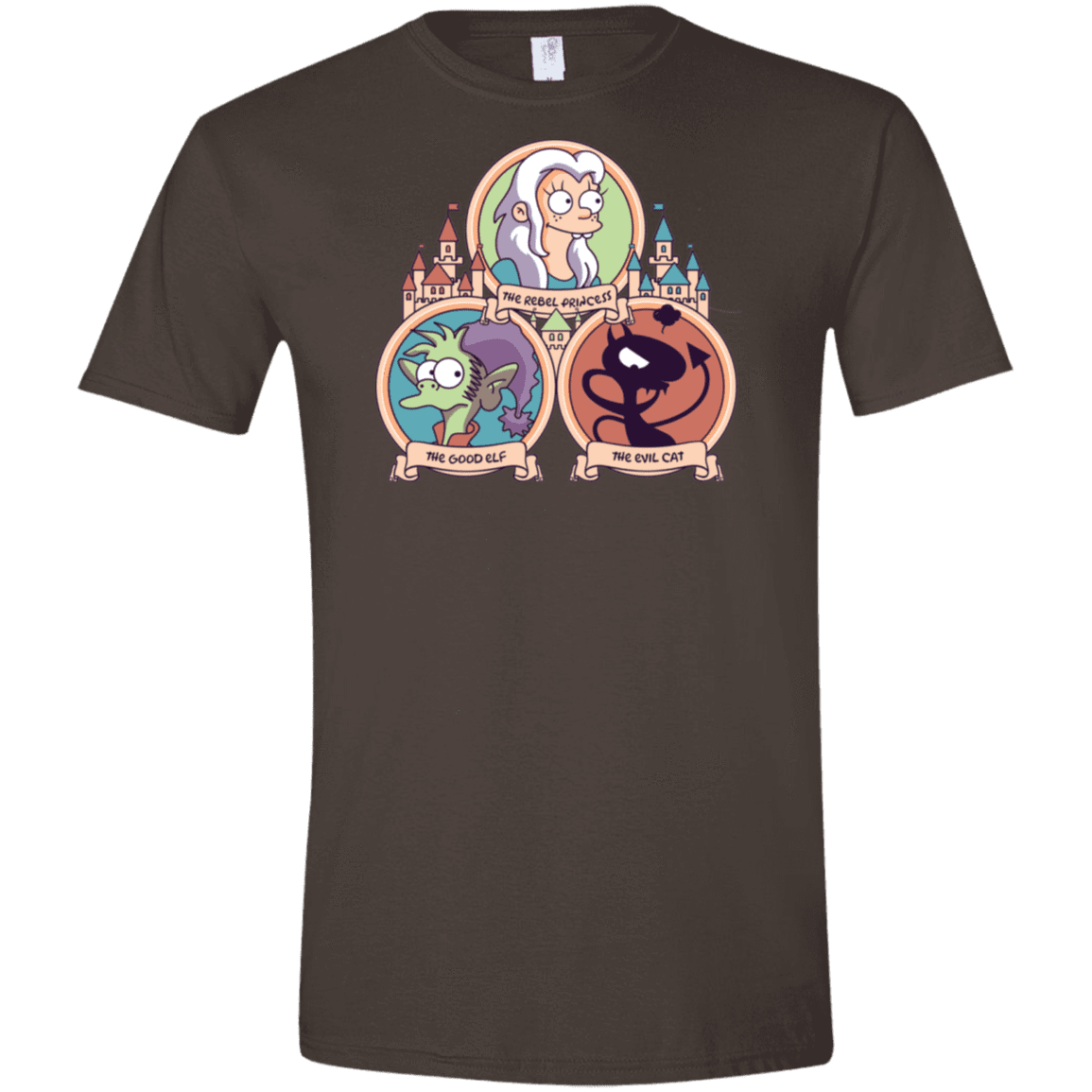 T-Shirts Dark Chocolate / S The Rebel, the Good and Evil Cat Men's Semi-Fitted Softstyle