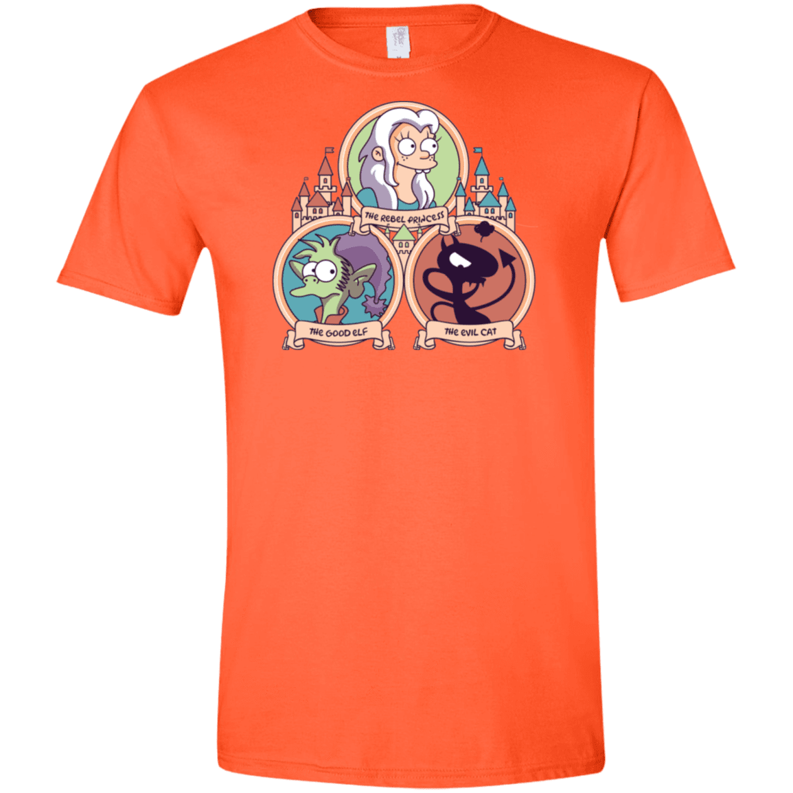 T-Shirts Orange / S The Rebel, the Good and Evil Cat Men's Semi-Fitted Softstyle