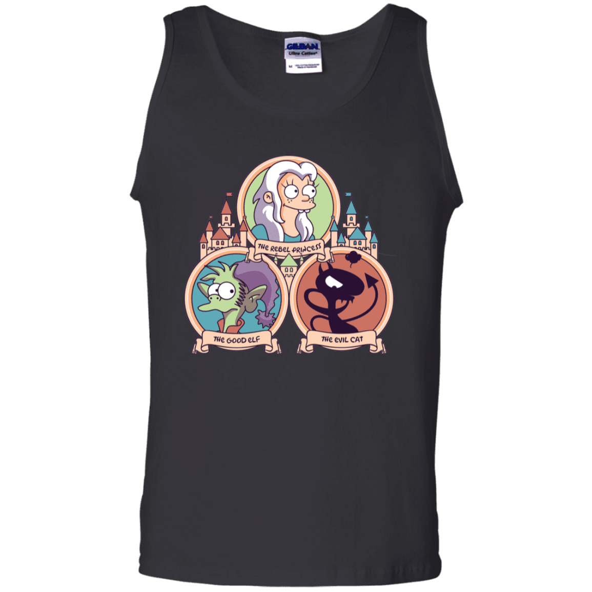 T-Shirts Black / S The Rebel, the Good and Evil Cat Men's Tank Top