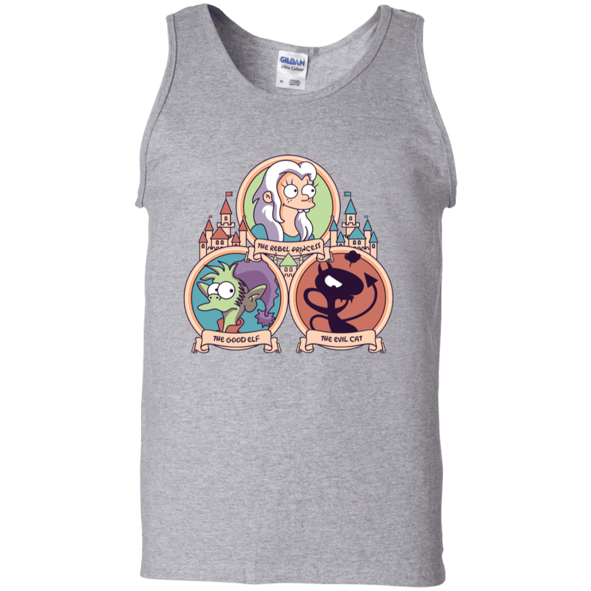 T-Shirts Sport Grey / S The Rebel, the Good and Evil Cat Men's Tank Top