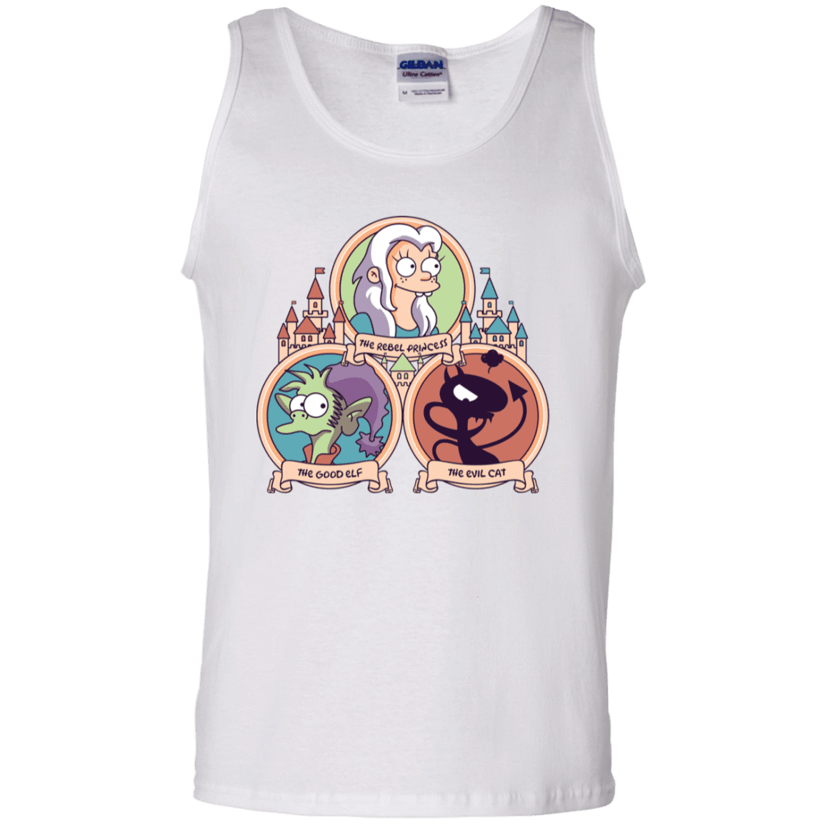 T-Shirts White / S The Rebel, the Good and Evil Cat Men's Tank Top