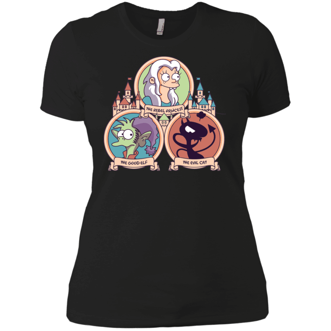 T-Shirts Black / X-Small The Rebel, the Good and Evil Cat Women's Premium T-Shirt