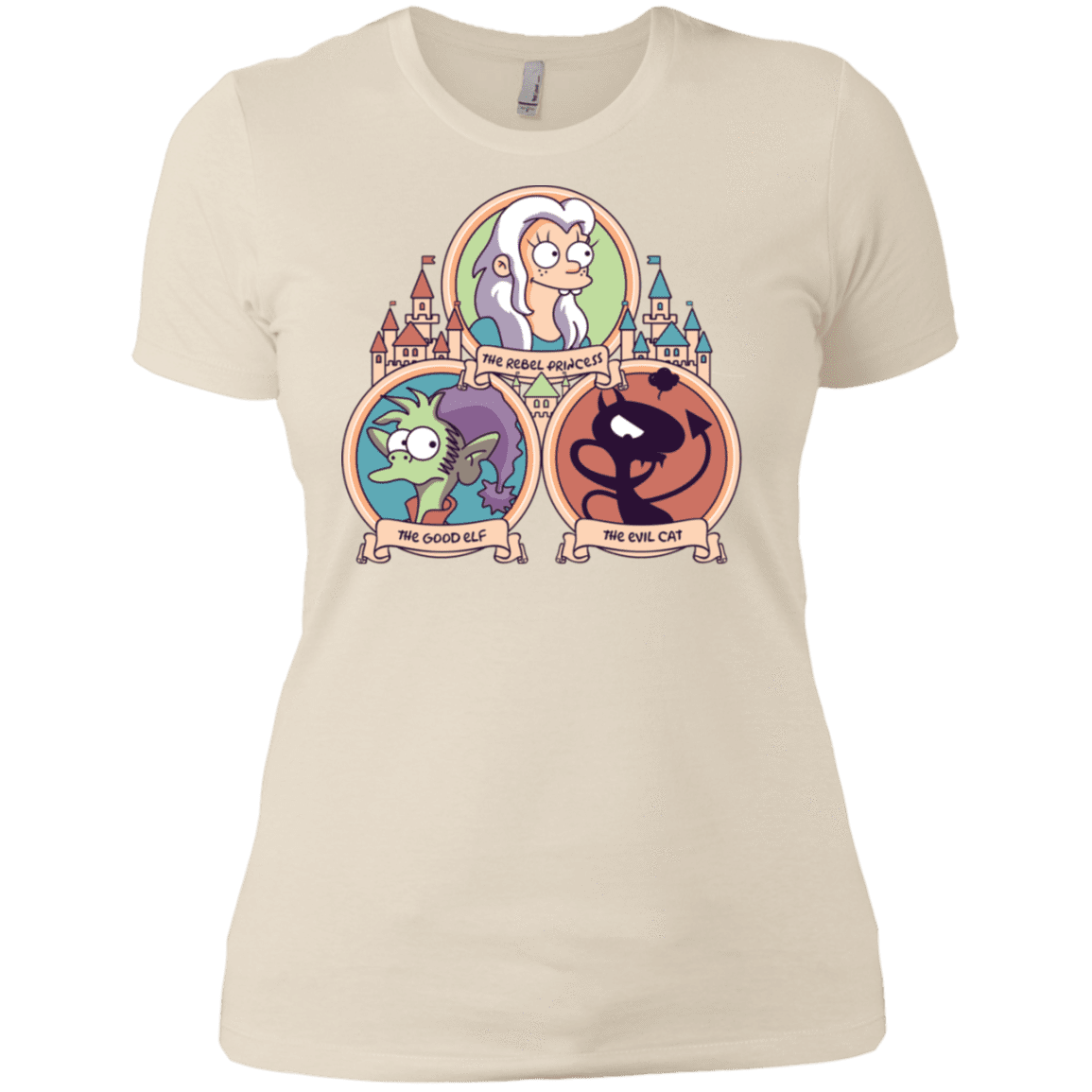 T-Shirts Ivory/ / X-Small The Rebel, the Good and Evil Cat Women's Premium T-Shirt