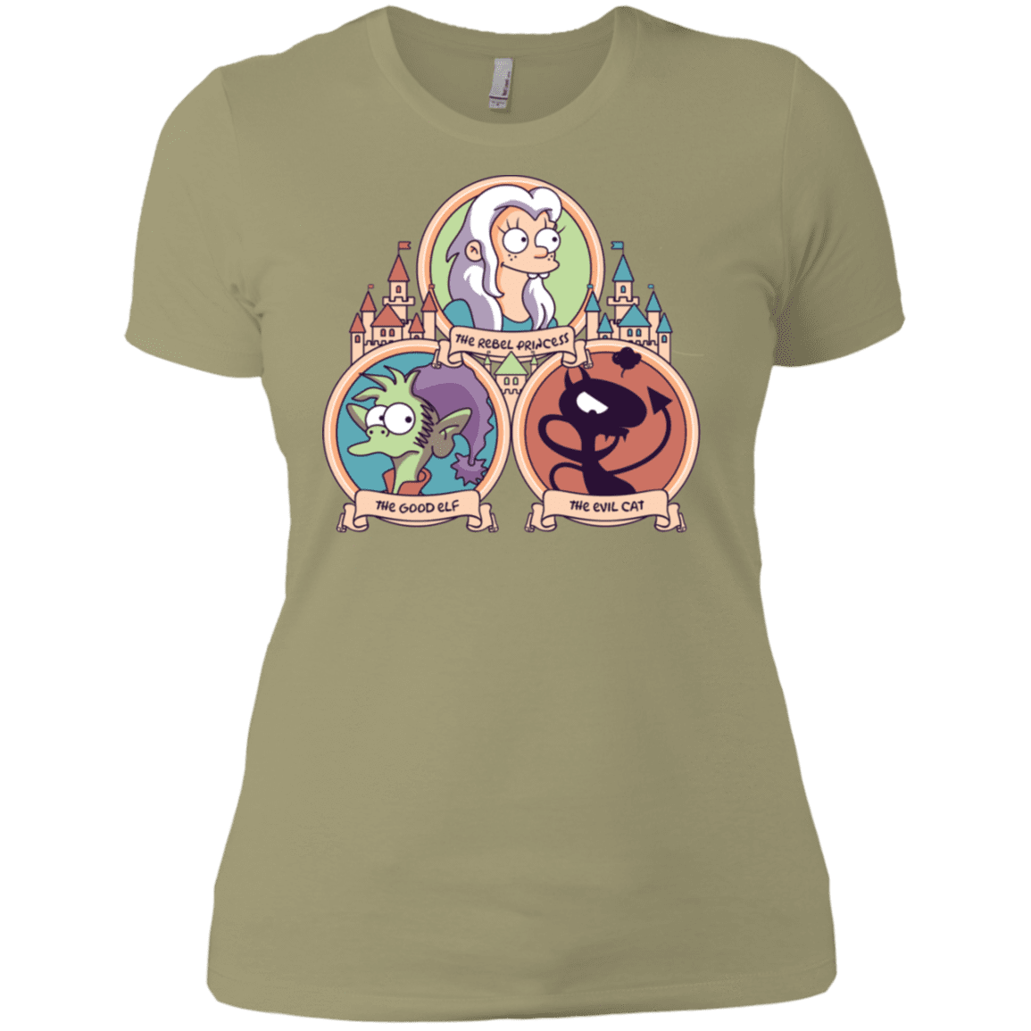 T-Shirts Light Olive / X-Small The Rebel, the Good and Evil Cat Women's Premium T-Shirt