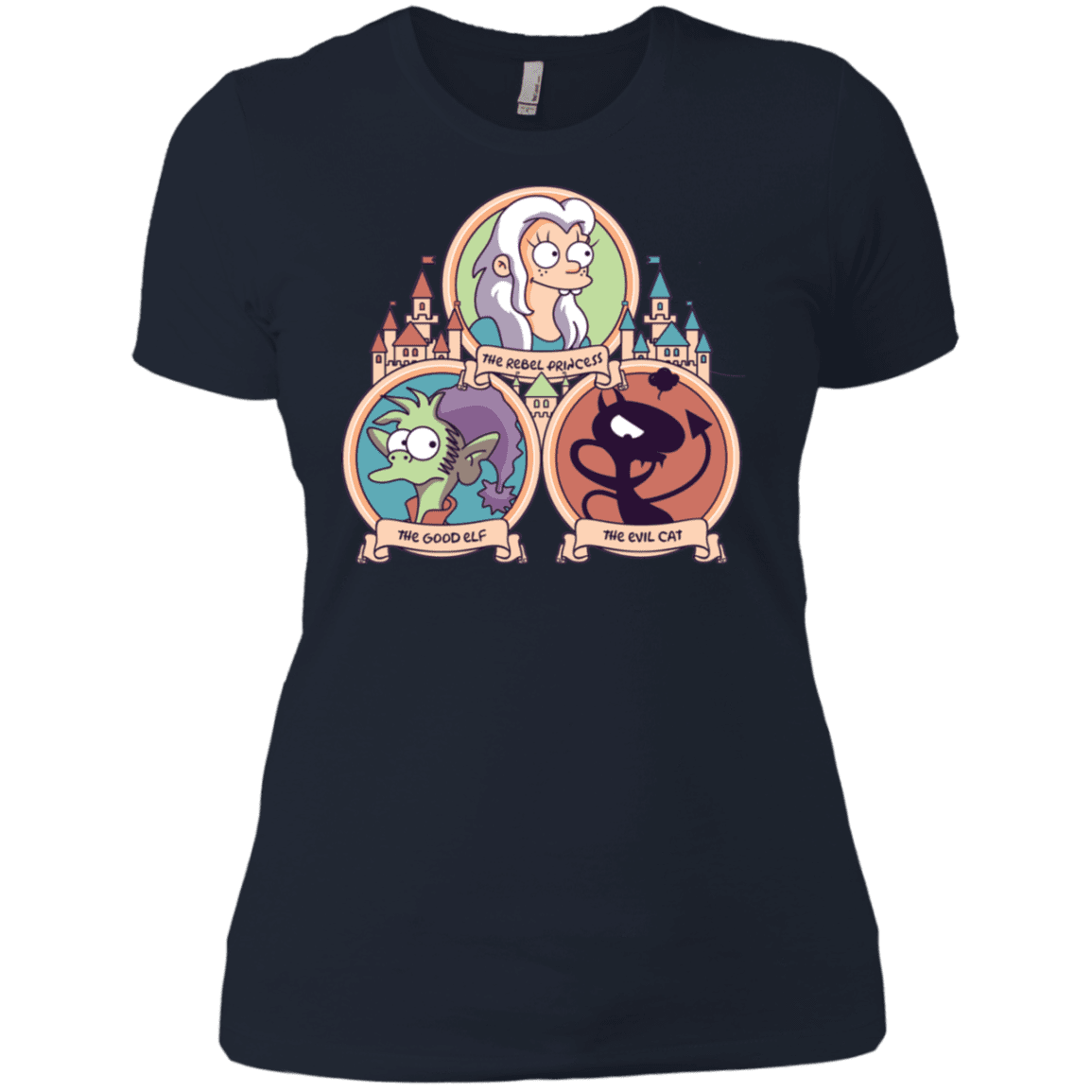 T-Shirts Midnight Navy / X-Small The Rebel, the Good and Evil Cat Women's Premium T-Shirt
