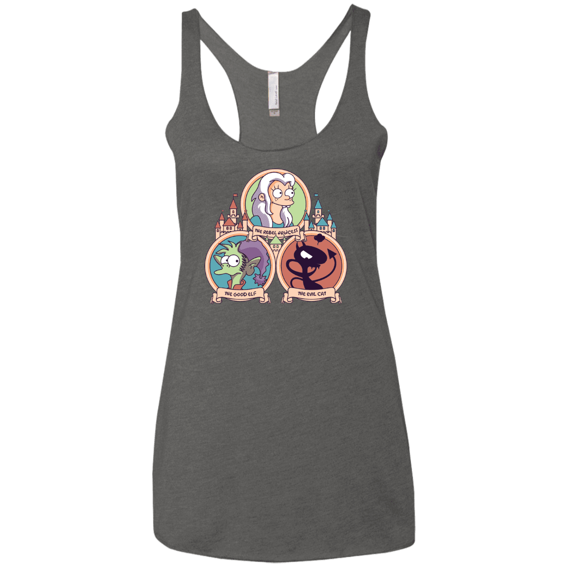 T-Shirts Premium Heather / X-Small The Rebel, the Good and Evil Cat Women's Triblend Racerback Tank