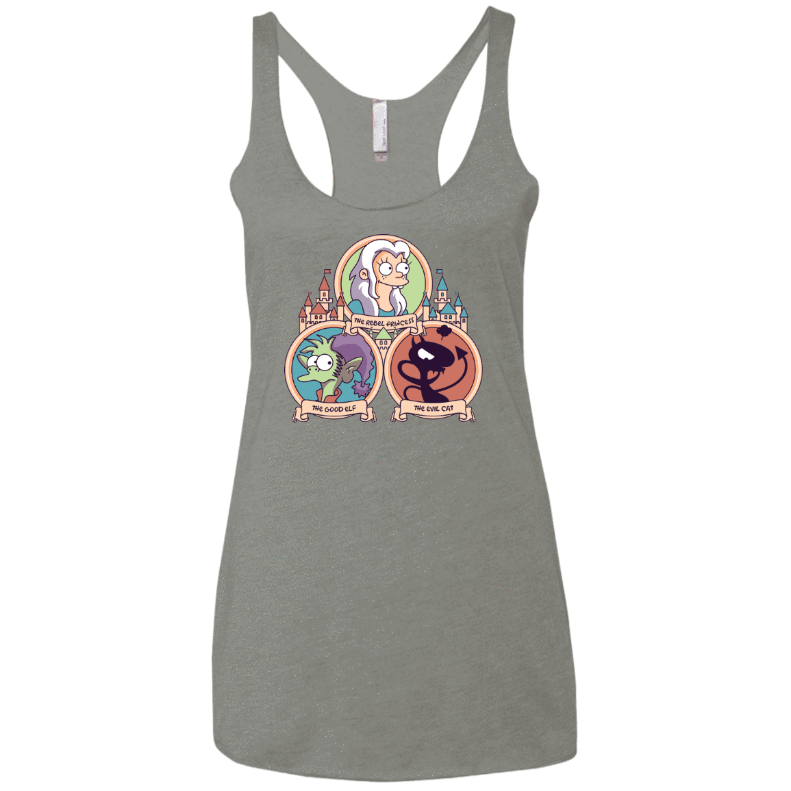 T-Shirts Venetian Grey / X-Small The Rebel, the Good and Evil Cat Women's Triblend Racerback Tank