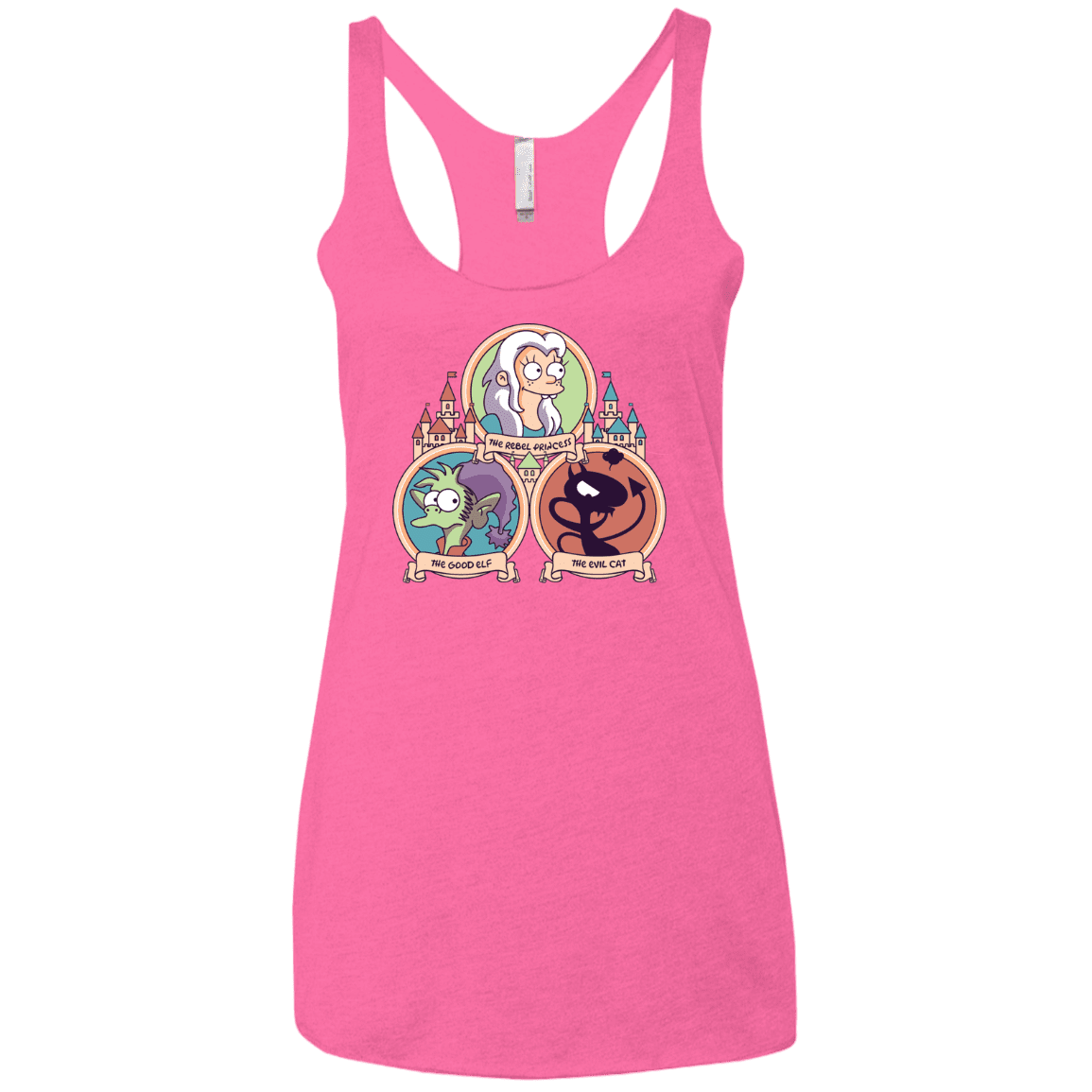 T-Shirts Vintage Pink / X-Small The Rebel, the Good and Evil Cat Women's Triblend Racerback Tank