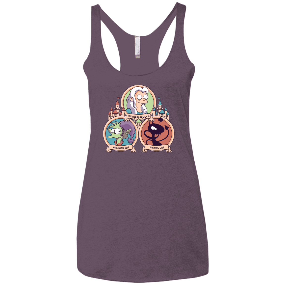 T-Shirts Vintage Purple / X-Small The Rebel, the Good and Evil Cat Women's Triblend Racerback Tank