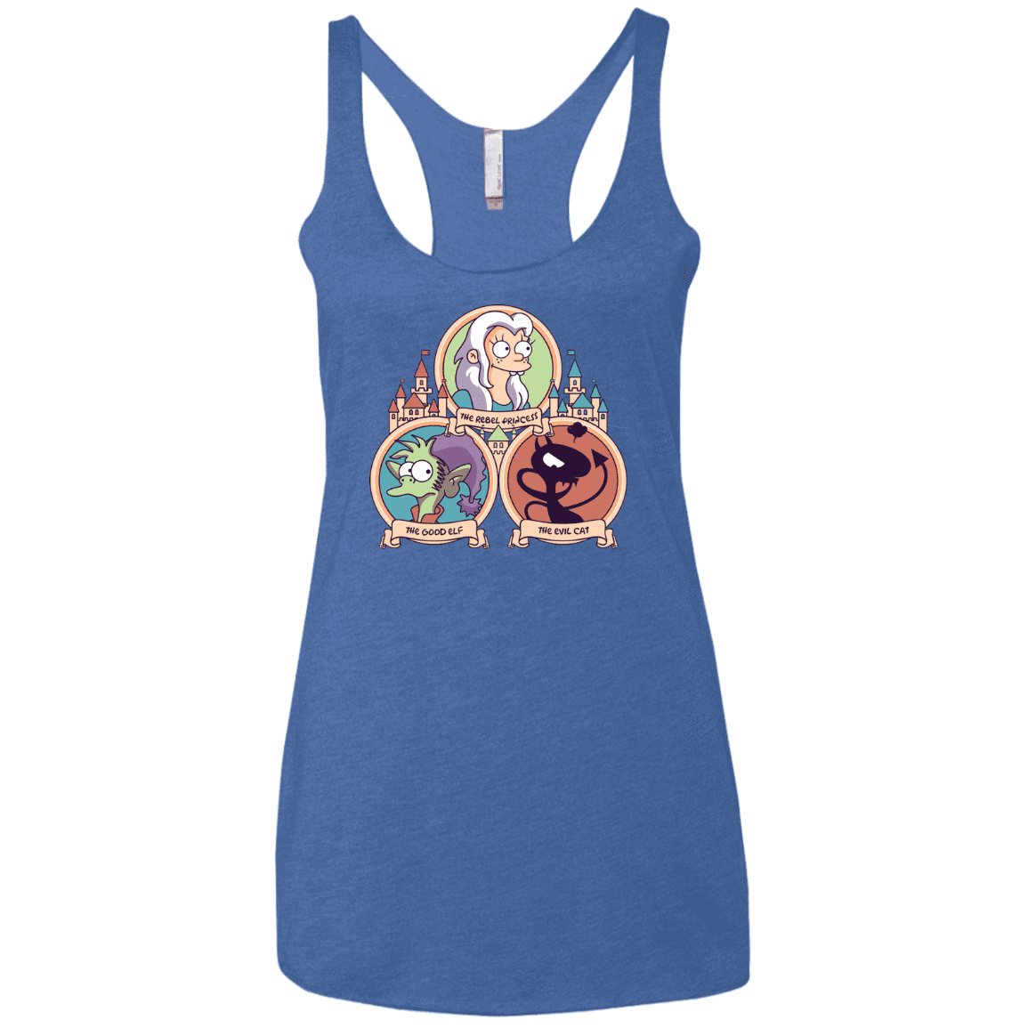 T-Shirts Vintage Royal / X-Small The Rebel, the Good and Evil Cat Women's Triblend Racerback Tank