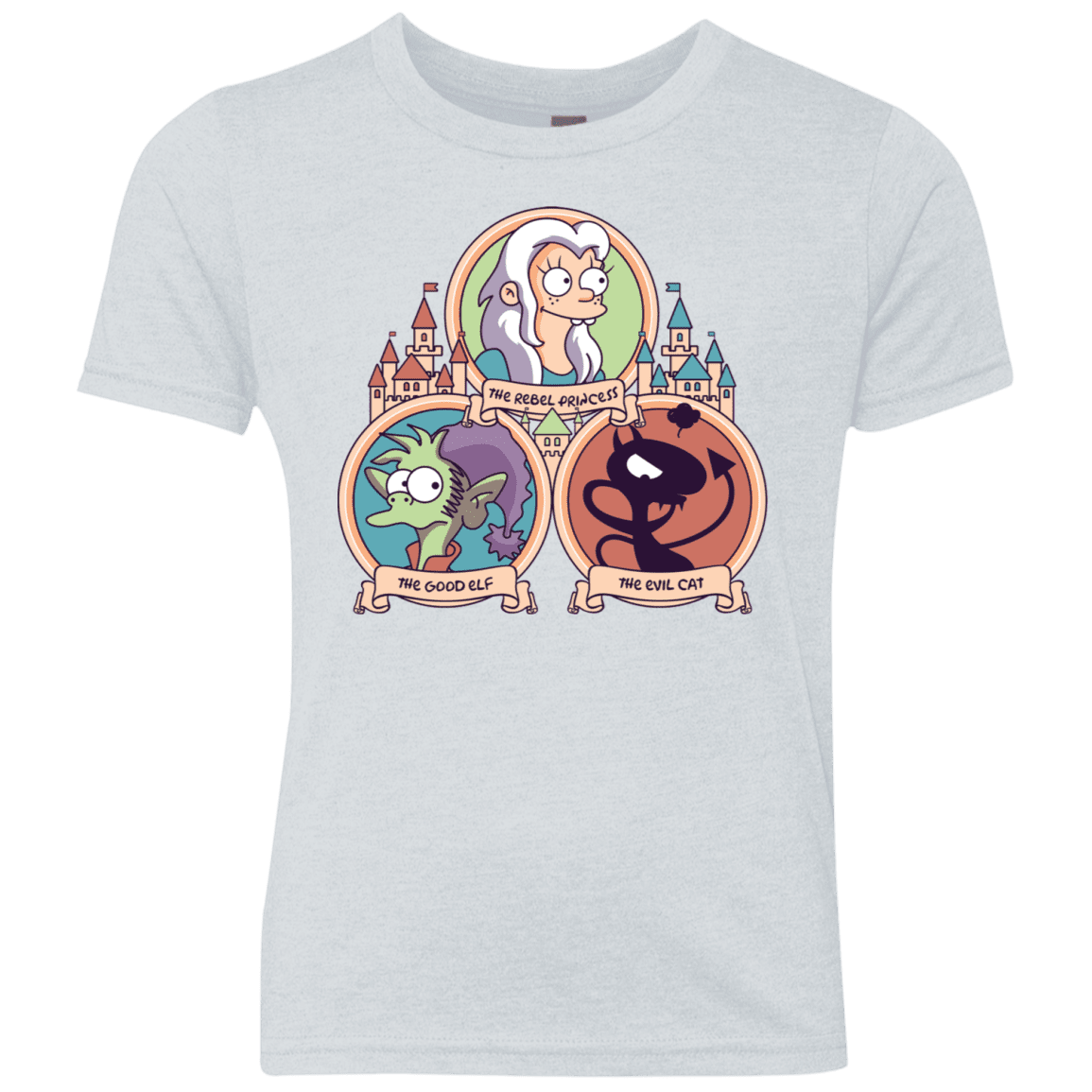 T-Shirts Heather White / YXS The Rebel, the Good and Evil Cat Youth Triblend T-Shirt
