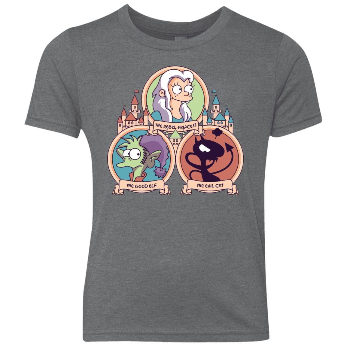 T-Shirts Premium Heather / YXS The Rebel, the Good and Evil Cat Youth Triblend T-Shirt