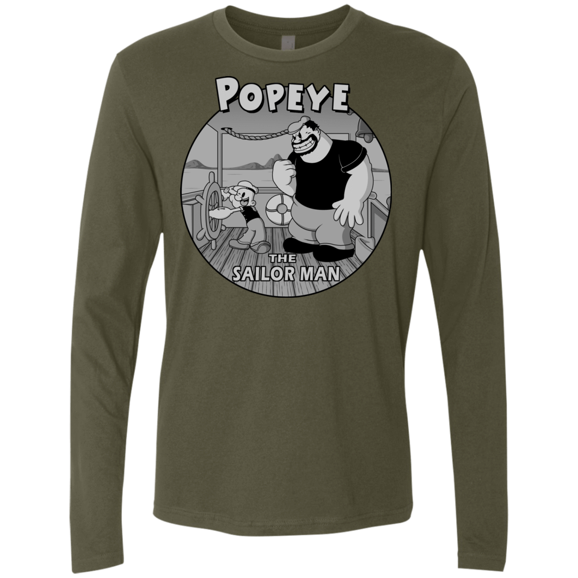 T-Shirts Military Green / S The Sailor Man Men's Premium Long Sleeve