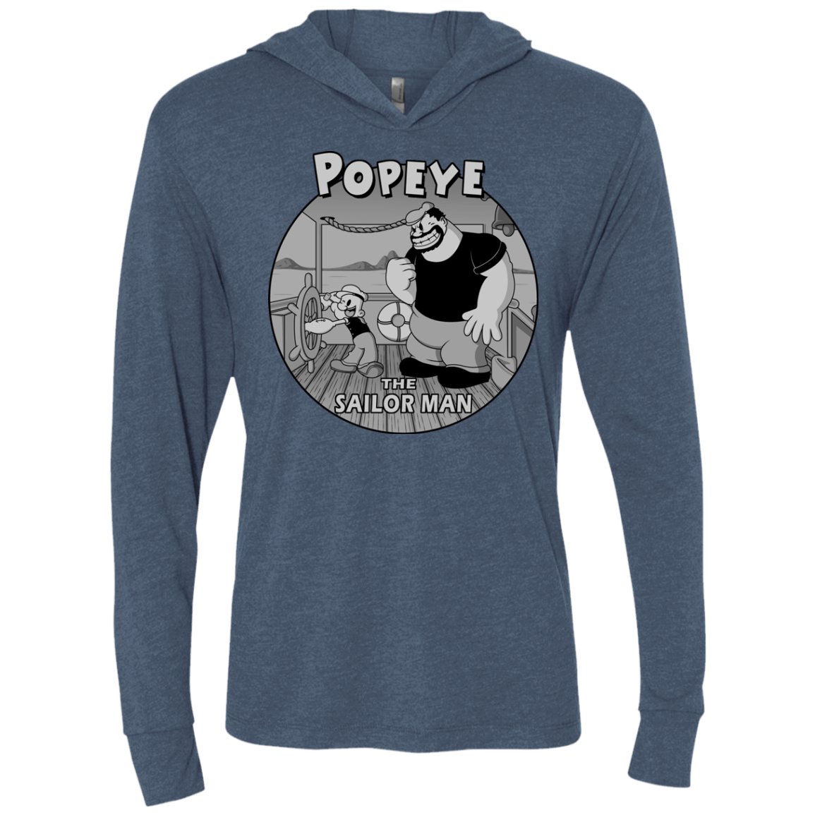 The Sailor Man Triblend Long Sleeve Hoodie Tee