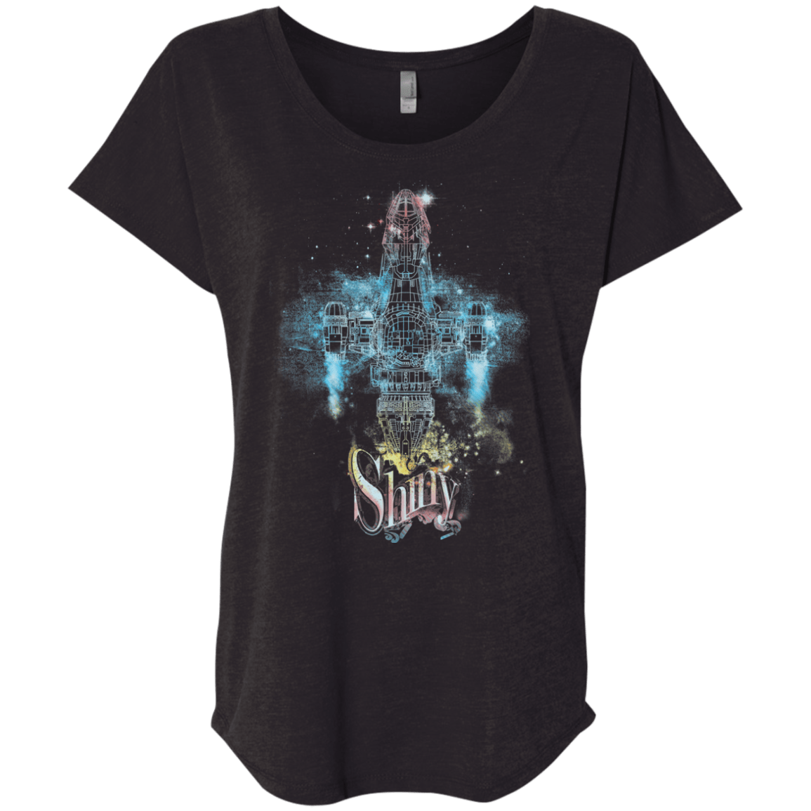 The Shiniest Spaceship Triblend Dolman Sleeve