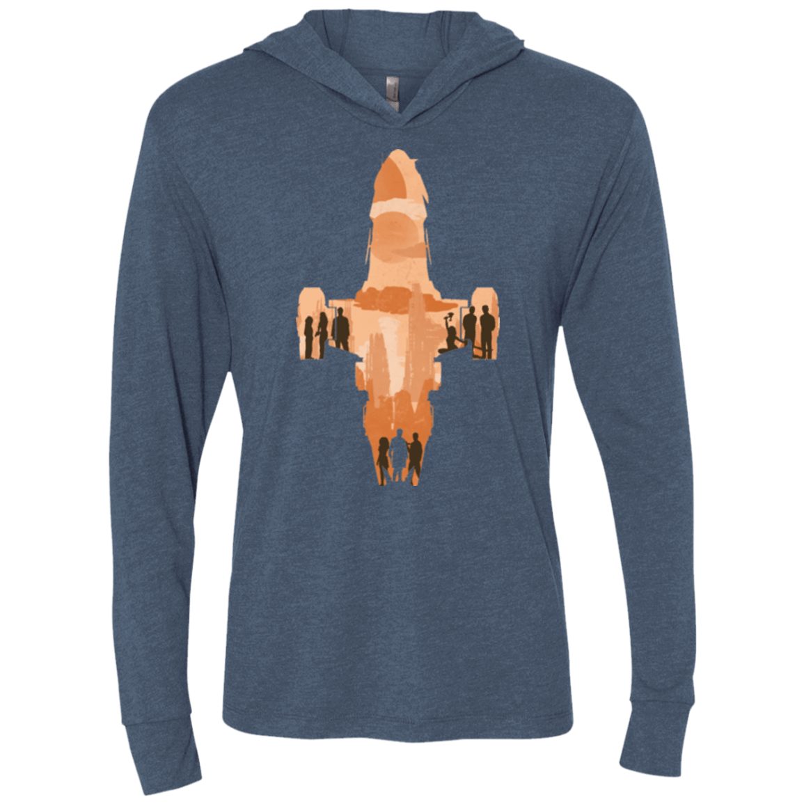 T-Shirts Indigo / X-Small The Shiny Ship Triblend Long Sleeve Hoodie Tee