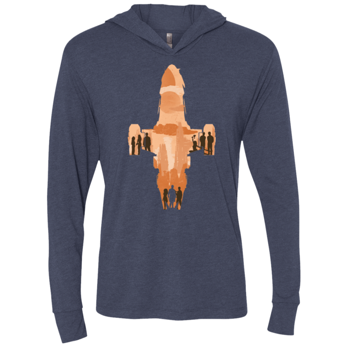 T-Shirts Vintage Navy / X-Small The Shiny Ship Triblend Long Sleeve Hoodie Tee