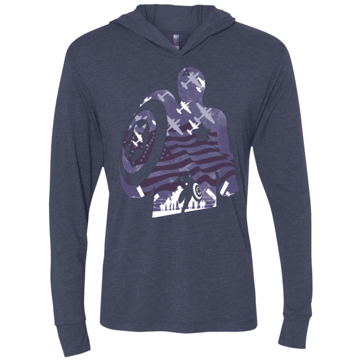 T-Shirts Vintage Navy / X-Small The Soldier Triblend Long Sleeve Hoodie Tee