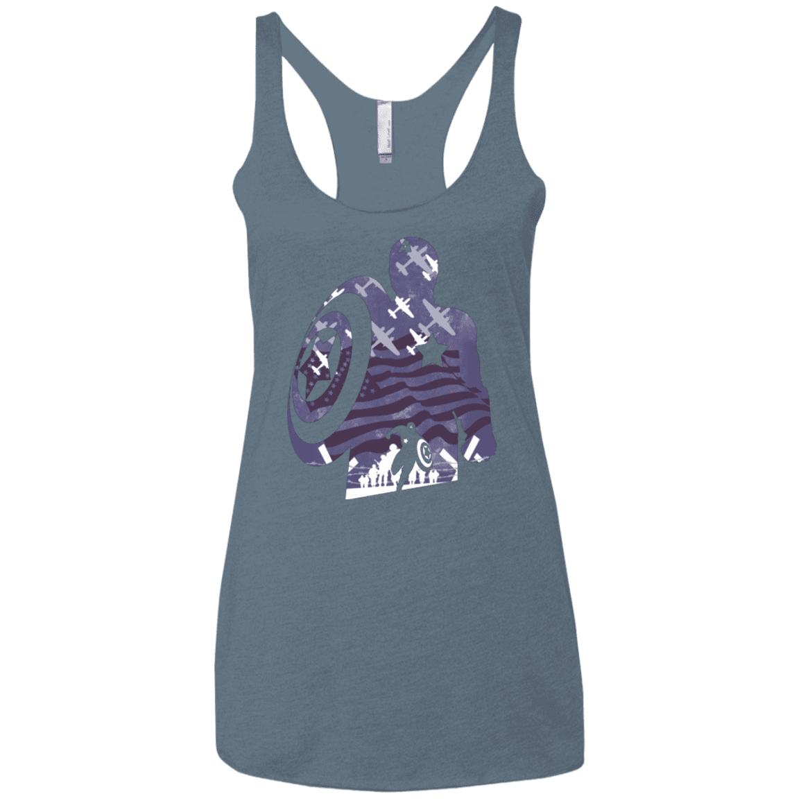 T-Shirts Indigo / X-Small The Soldier Women's Triblend Racerback Tank