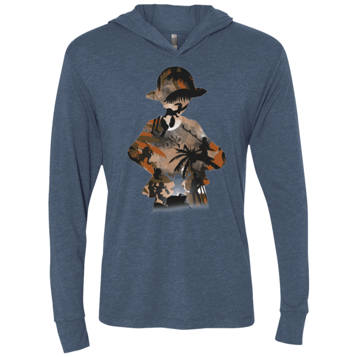 T-Shirts Indigo / X-Small The Straw Hat Crew Triblend Long Sleeve Hoodie Tee