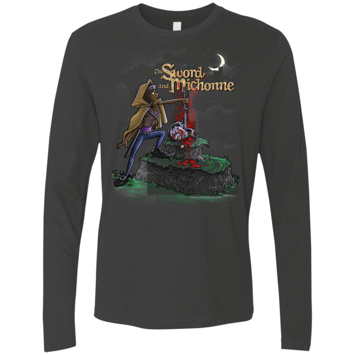 T-Shirts Heavy Metal / Small The Sword and Michonne Men's Premium Long Sleeve