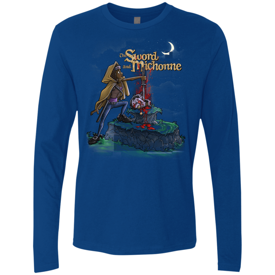 T-Shirts Royal / Small The Sword and Michonne Men's Premium Long Sleeve
