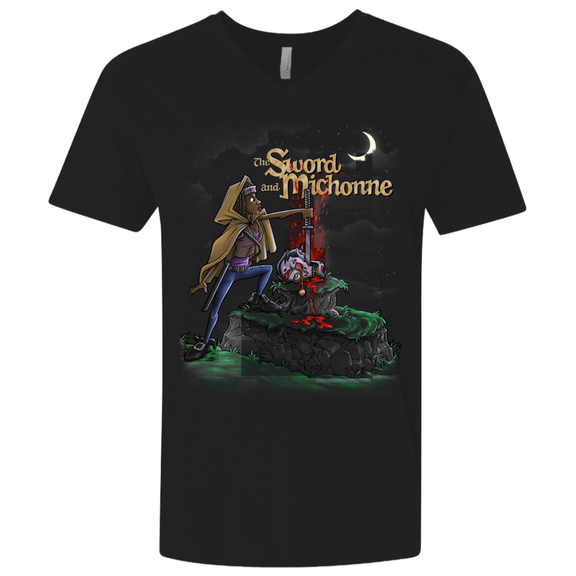 T-Shirts Black / X-Small The Sword and Michonne Men's Premium V-Neck