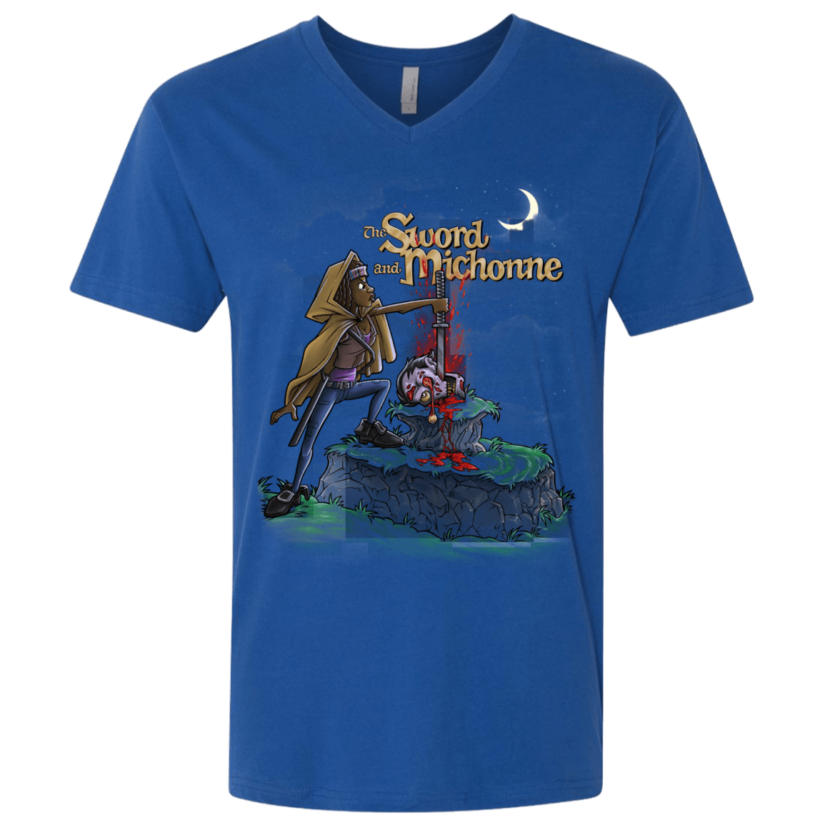 T-Shirts Royal / X-Small The Sword and Michonne Men's Premium V-Neck