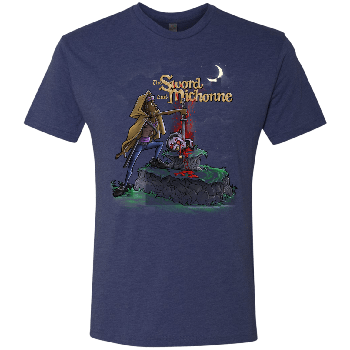 T-Shirts Vintage Navy / Small The Sword and Michonne Men's Triblend T-Shirt
