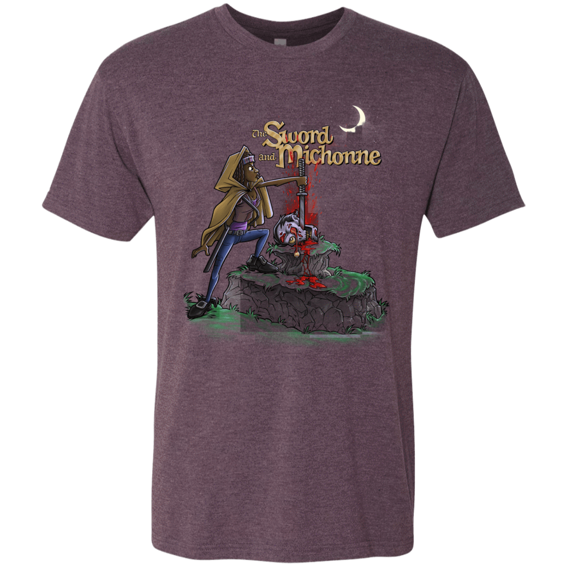 T-Shirts Vintage Purple / Small The Sword and Michonne Men's Triblend T-Shirt