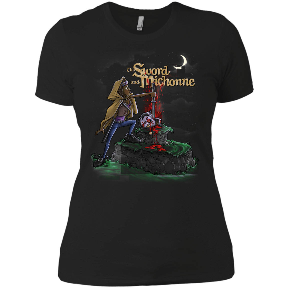 T-Shirts Black / X-Small The Sword and Michonne Women's Premium T-Shirt