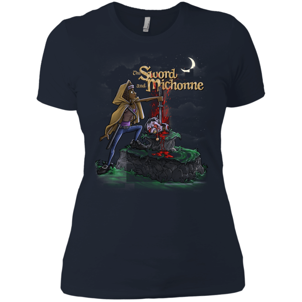 T-Shirts Midnight Navy / X-Small The Sword and Michonne Women's Premium T-Shirt
