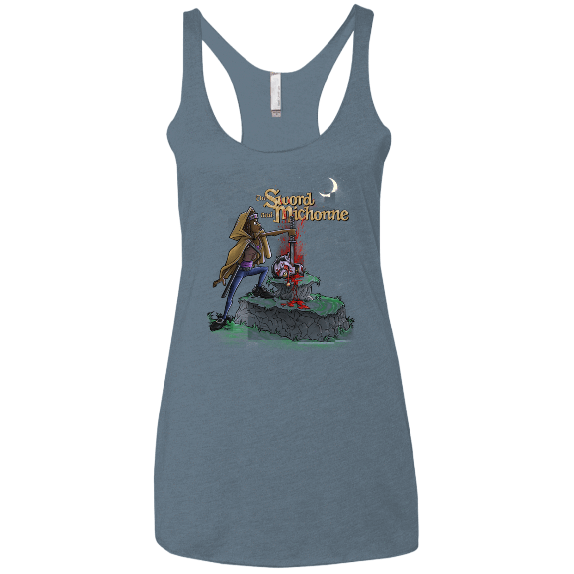 T-Shirts Indigo / X-Small The Sword and Michonne Women's Triblend Racerback Tank