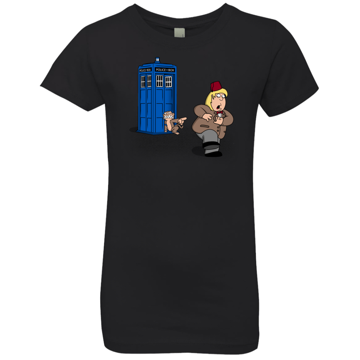 T-Shirts Black / YXS The Tardis Monkey Girls Premium T-Shirt