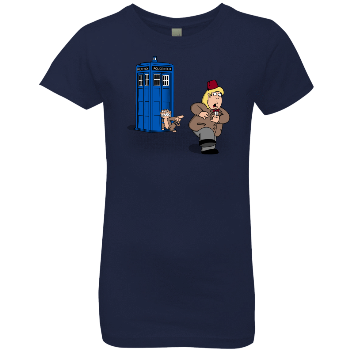 T-Shirts Midnight Navy / YXS The Tardis Monkey Girls Premium T-Shirt
