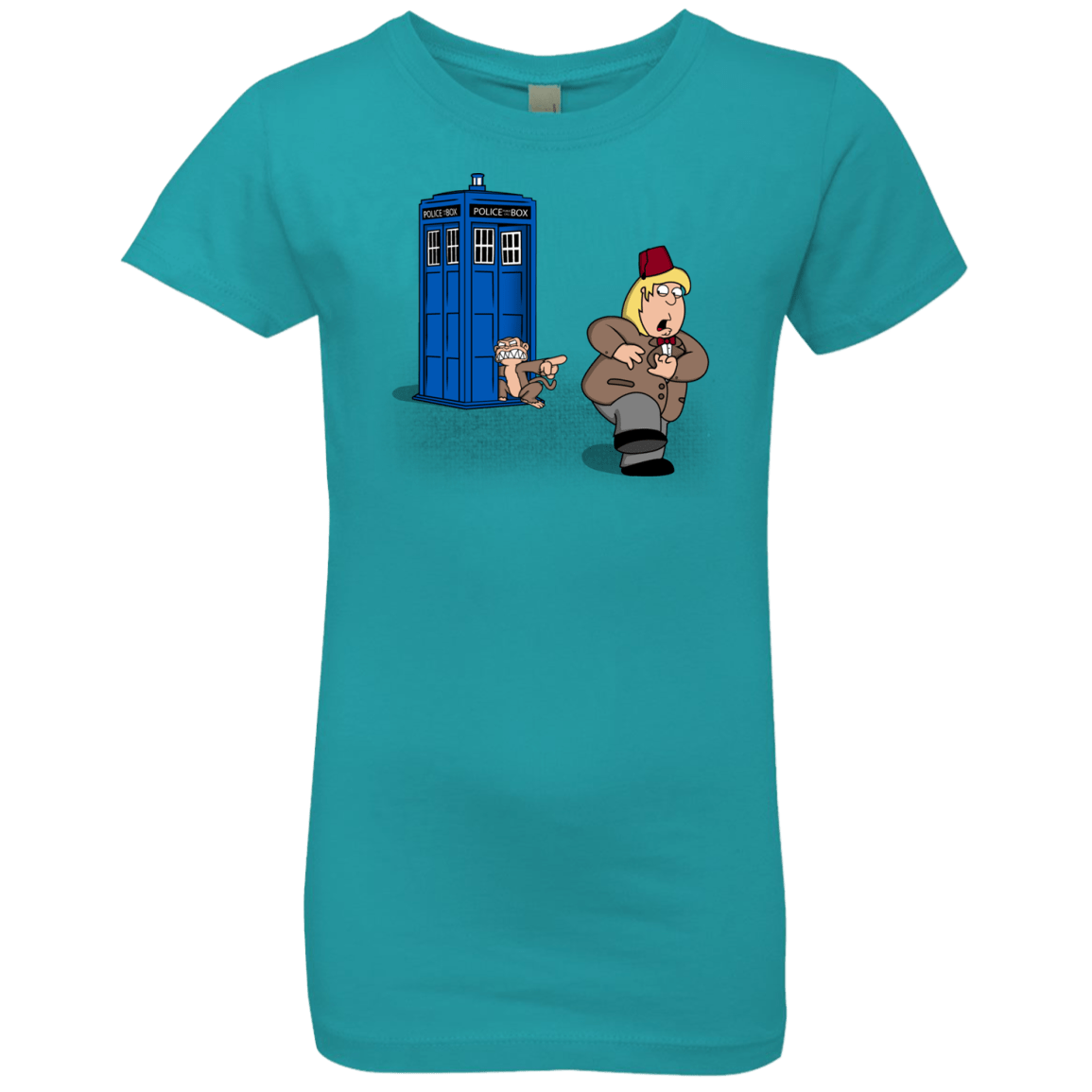 T-Shirts Tahiti Blue / YXS The Tardis Monkey Girls Premium T-Shirt