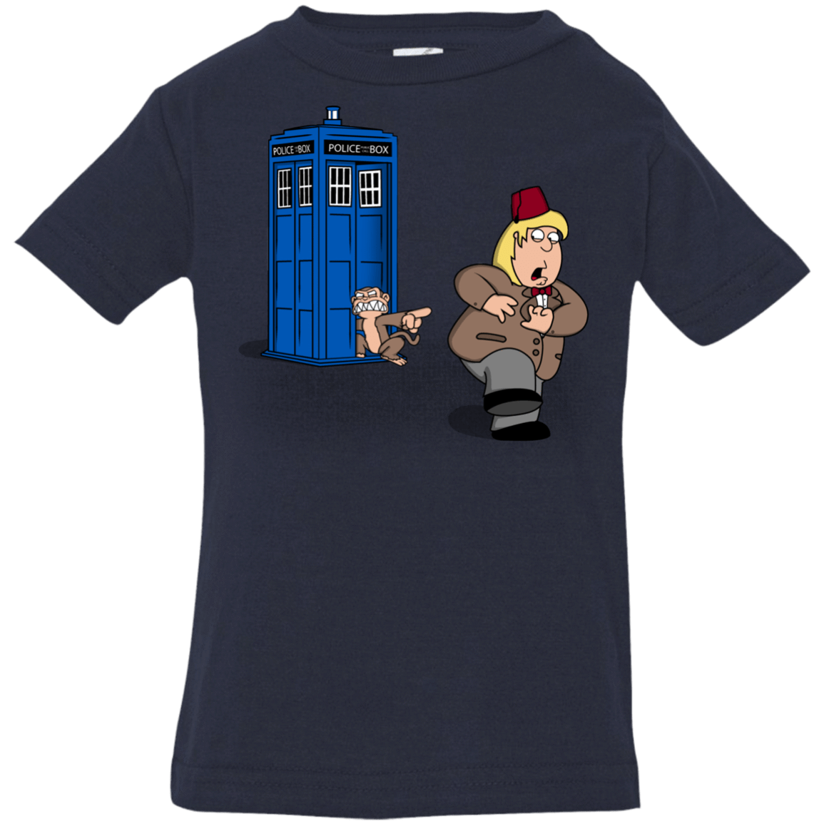 T-Shirts Navy / 6 Months The Tardis Monkey Infant Premium T-Shirt