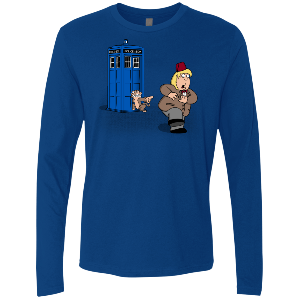 T-Shirts Royal / S The Tardis Monkey Men's Premium Long Sleeve