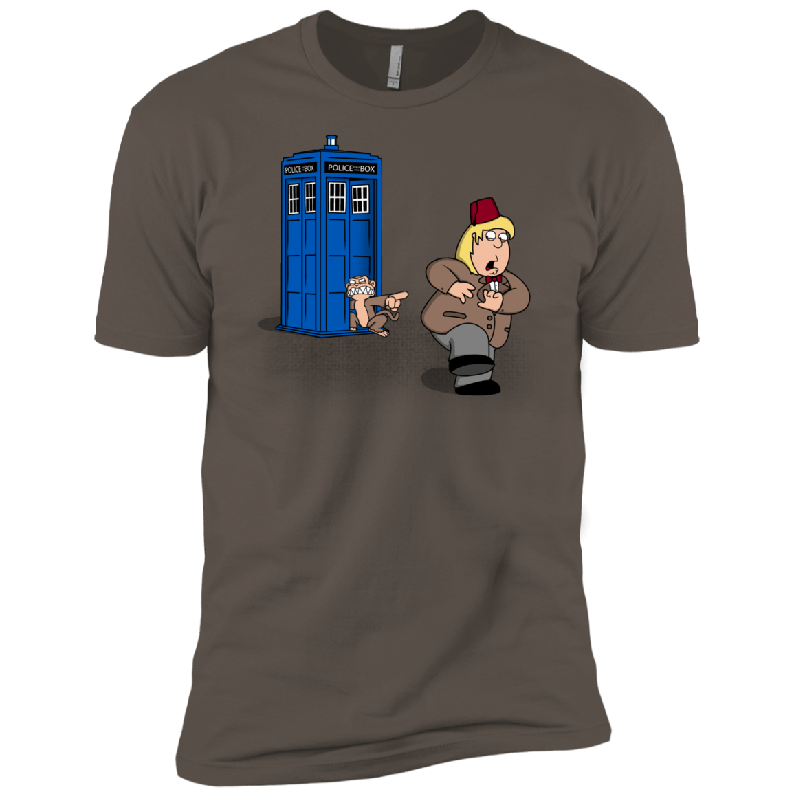 T-Shirts Warm Grey / X-Small The Tardis Monkey Men's Premium T-Shirt