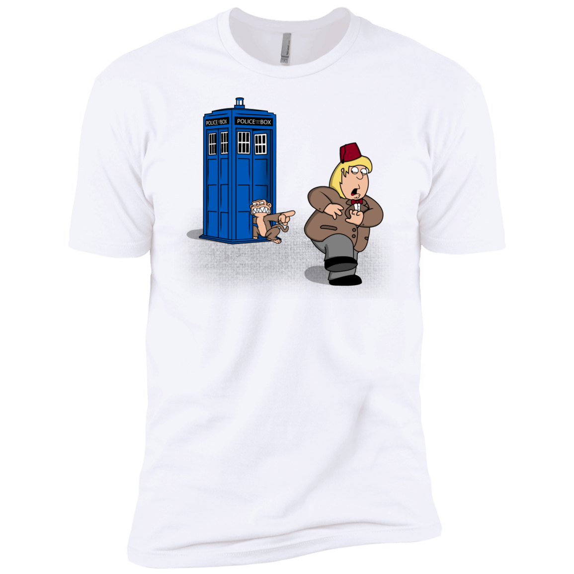 T-Shirts White / X-Small The Tardis Monkey Men's Premium T-Shirt