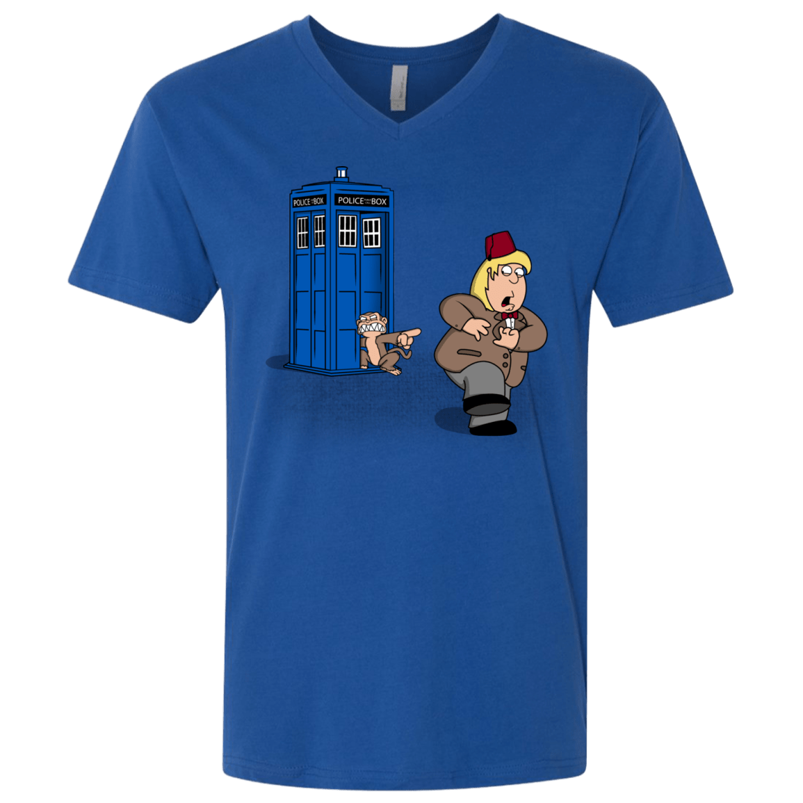 T-Shirts Royal / X-Small The Tardis Monkey Men's Premium V-Neck