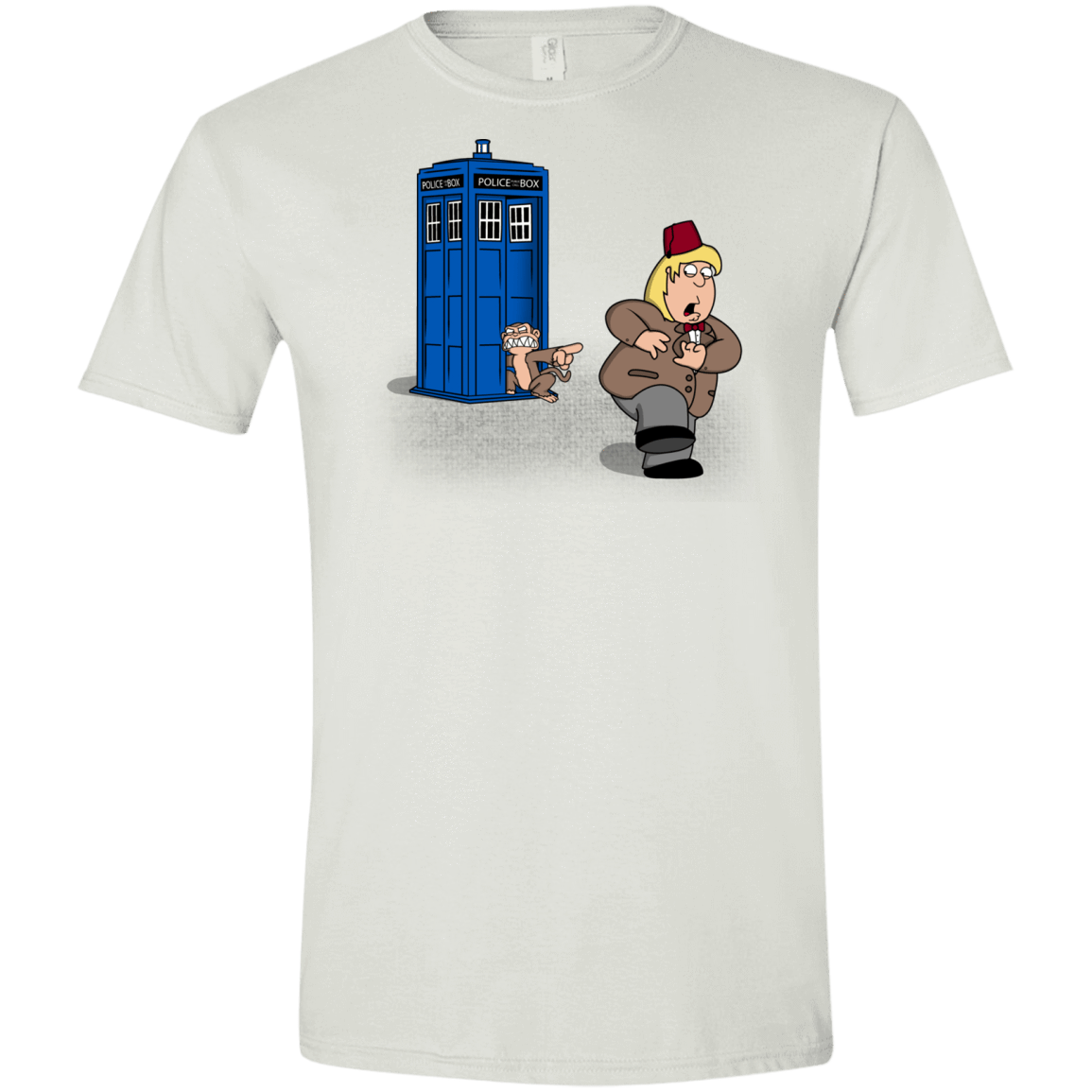 T-Shirts White / X-Small The Tardis Monkey Men's Semi-Fitted Softstyle