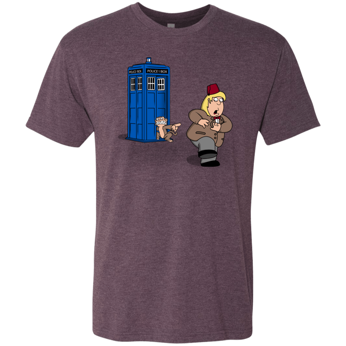 T-Shirts Vintage Purple / S The Tardis Monkey Men's Triblend T-Shirt