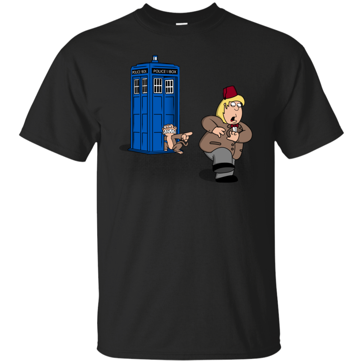 T-Shirts Black / S The Tardis Monkey T-Shirt