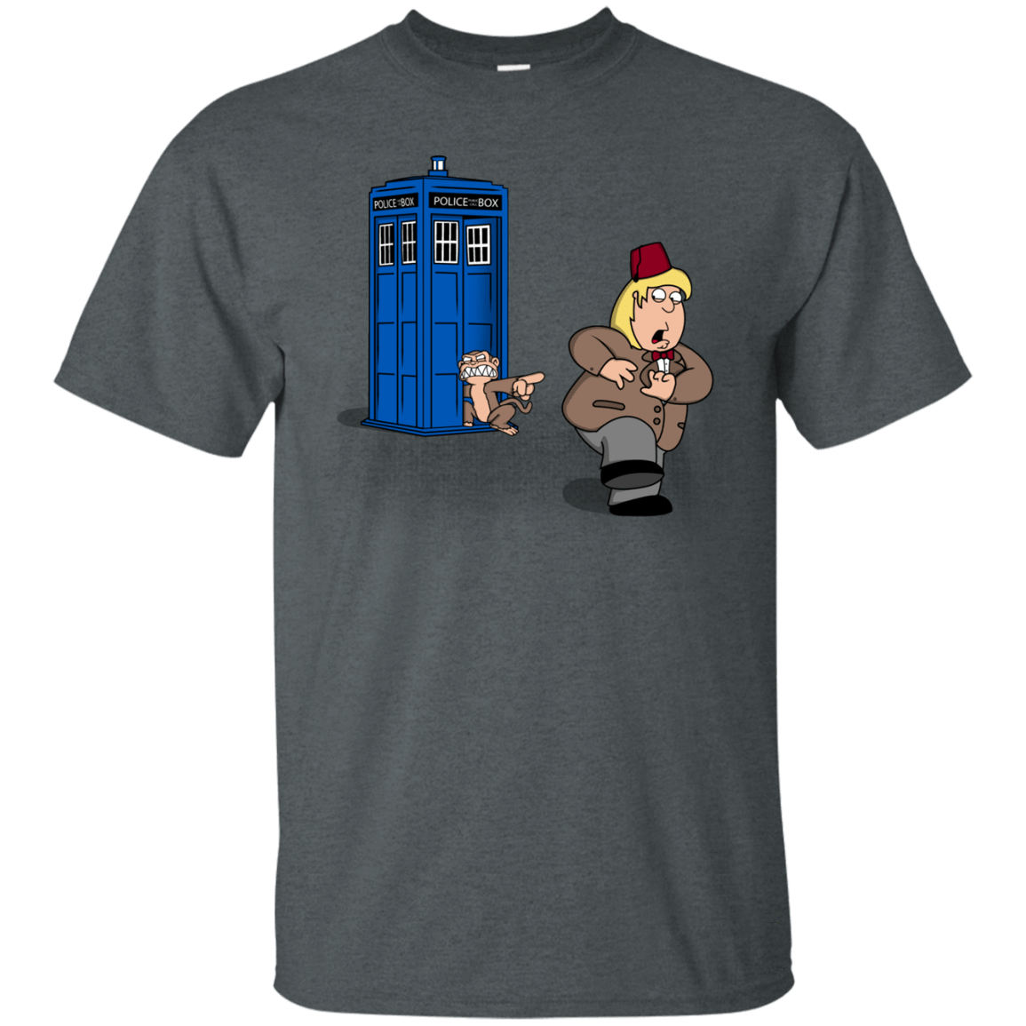 T-Shirts Dark Heather / S The Tardis Monkey T-Shirt