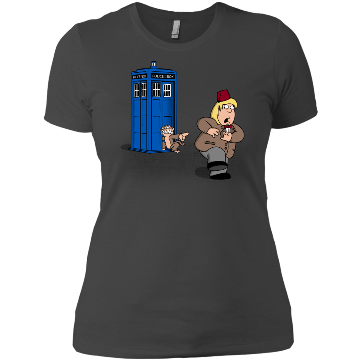 T-Shirts Heavy Metal / X-Small The Tardis Monkey Women's Premium T-Shirt