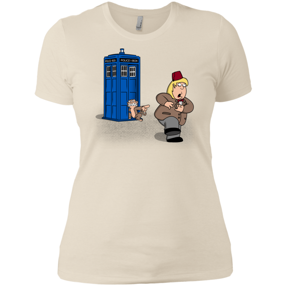 T-Shirts Ivory/ / X-Small The Tardis Monkey Women's Premium T-Shirt